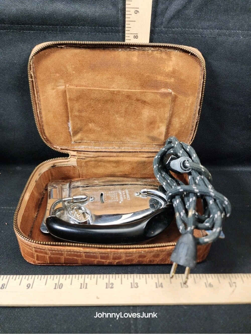 Vintage Winsted Durabilt AC-DC Companion Travel Folding Travel Iron w/Case Works